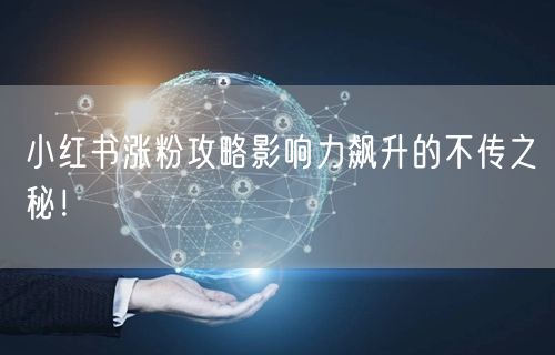 小红书涨粉攻略影响力飙升的不传之秘！