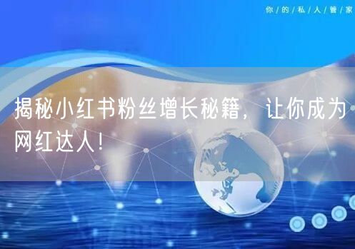 揭秘小红书粉丝增长秘籍，让你成为网红达人！