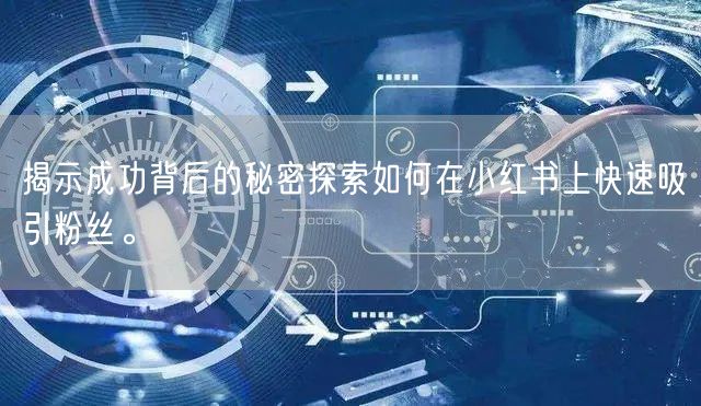 揭示成功背后的秘密探索如何在小红书上快速吸引粉丝。