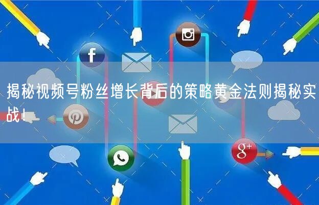 揭秘视频号粉丝增长背后的策略黄金法则揭秘实战！