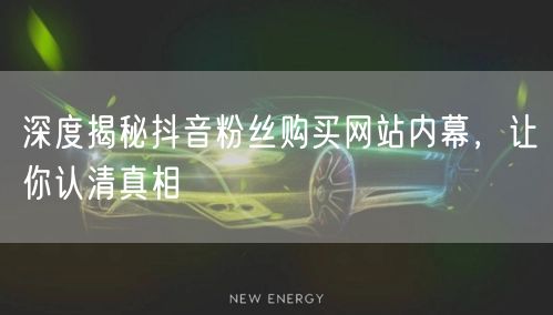 深度揭秘抖音粉丝购买网站内幕，让你认清真相